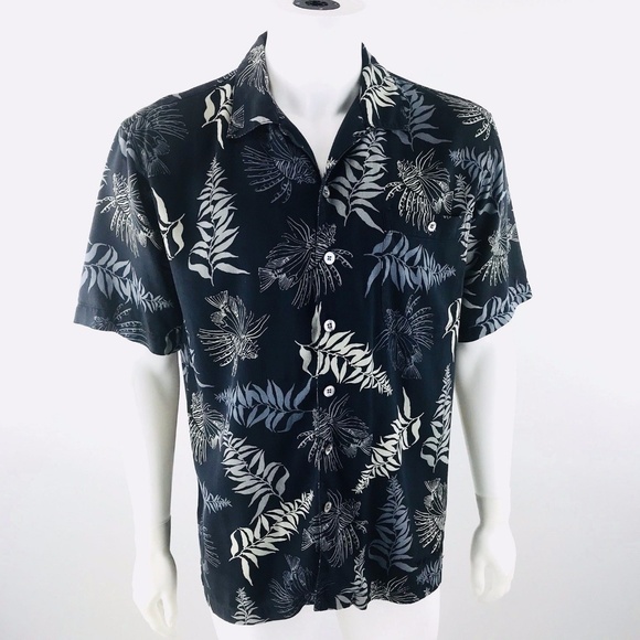 AFTCO Other - AFTCO Wyland Lionfish Floral Hawaiian Silk Shirt M